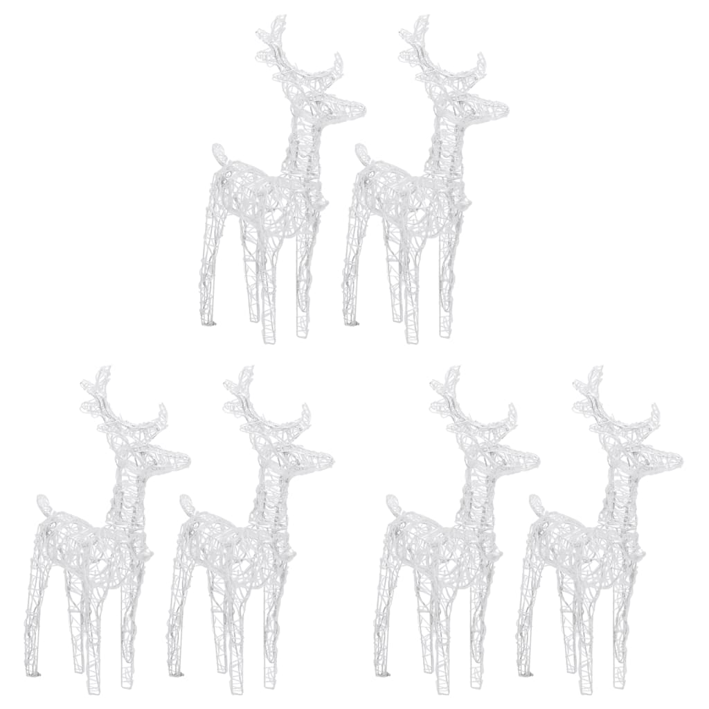 vidaXL Christmas Reindeers 6 pcs Cold White 240 LEDs Acrylic