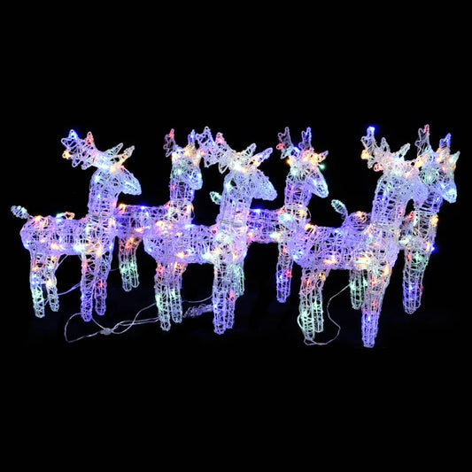 vidaXL Christmas Reindeers 6 pcs Multicolour 240 LEDs Acrylic