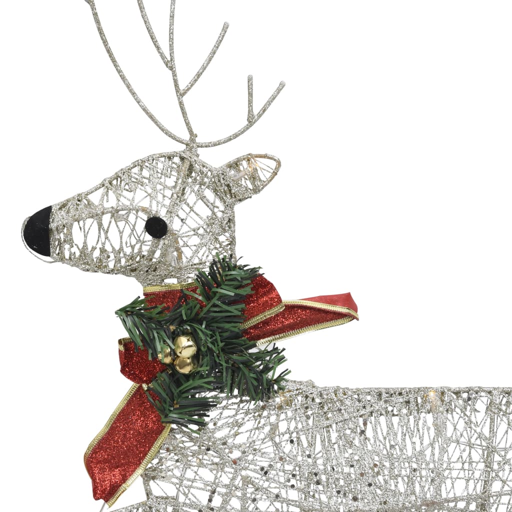 vidaXL Christmas Reindeers 4 pcs Gold 80 LEDs