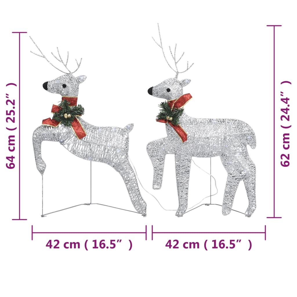 vidaXL Christmas Reindeers 6 pcs Silver 120 LEDs