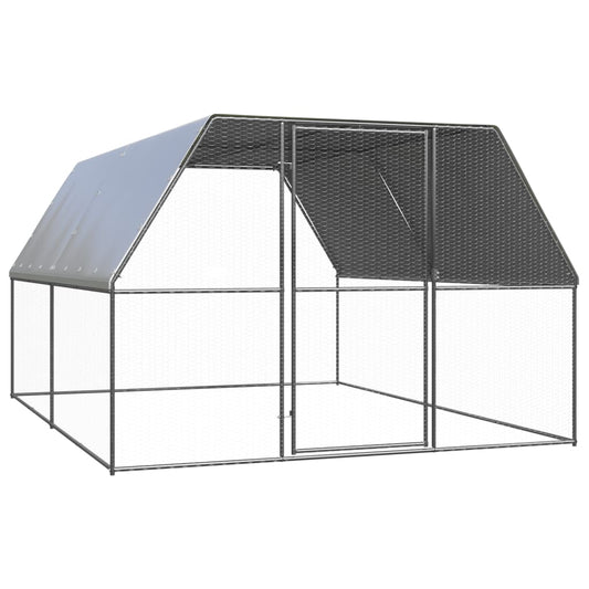 vidaXL Outdoor Chicken Cage 3x4x2 m Galvanised Steel