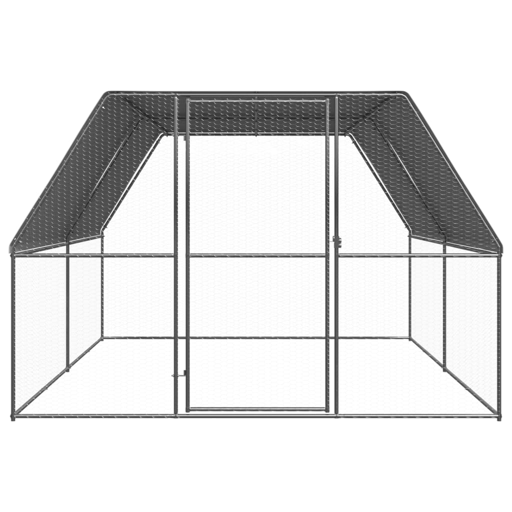 vidaXL Outdoor Chicken Cage 3x4x2 m Galvanised Steel