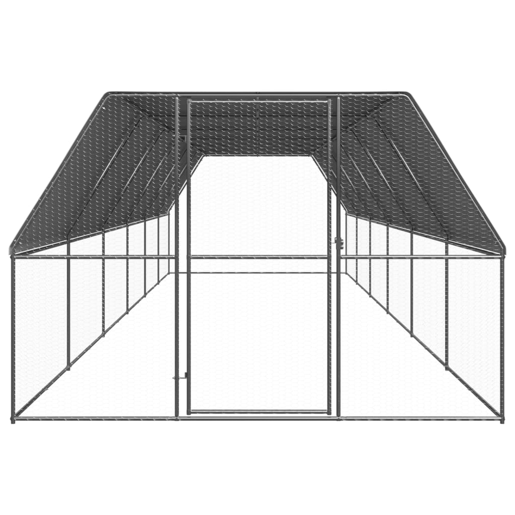 vidaXL Outdoor Chicken Cage 3x12x2 m Galvanised Steel