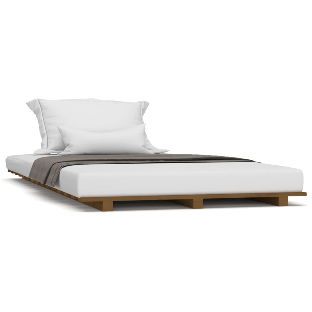 vidaXL Bed Frame without Mattress Honey Brown 100x200 cm Solid Wood Pine