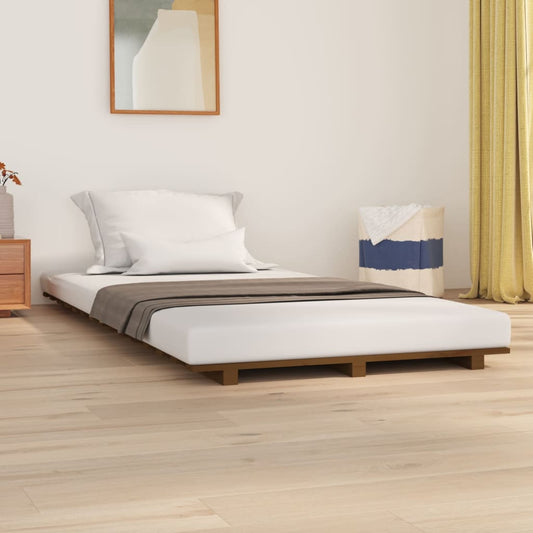 vidaXL Bed Frame without Mattress Honey Brown 100x200 cm Solid Wood Pine