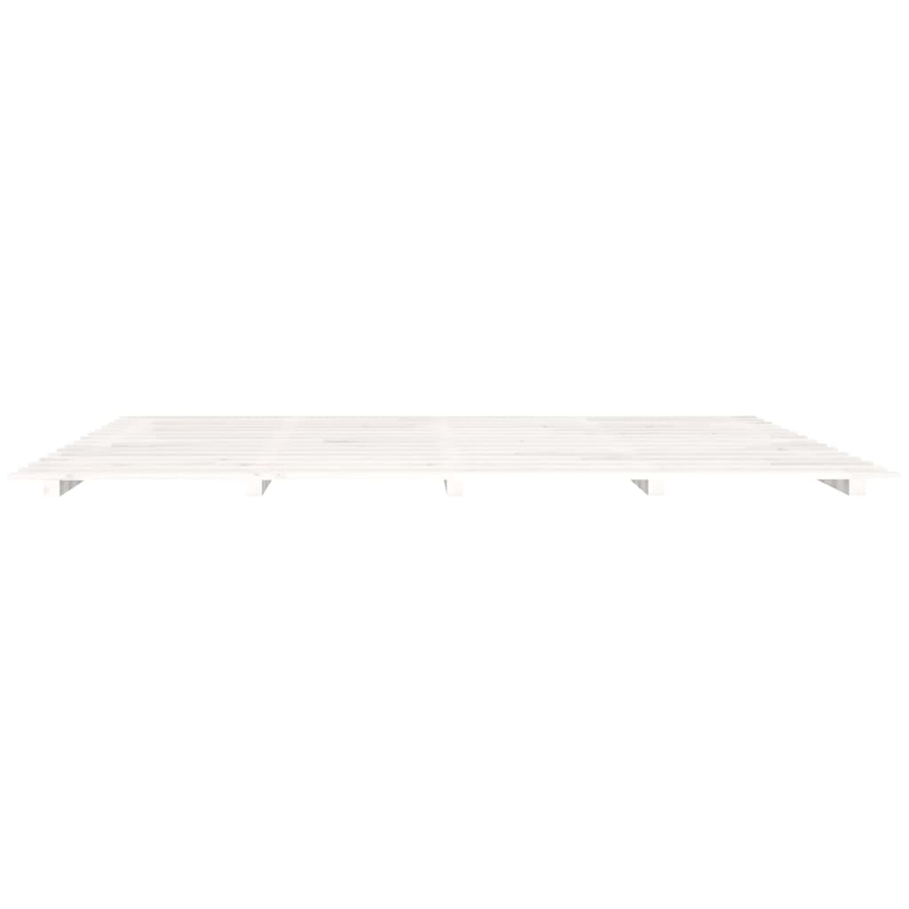 Bed Frame without Mattress White 180x200 cm Super King Solid Wood Pine