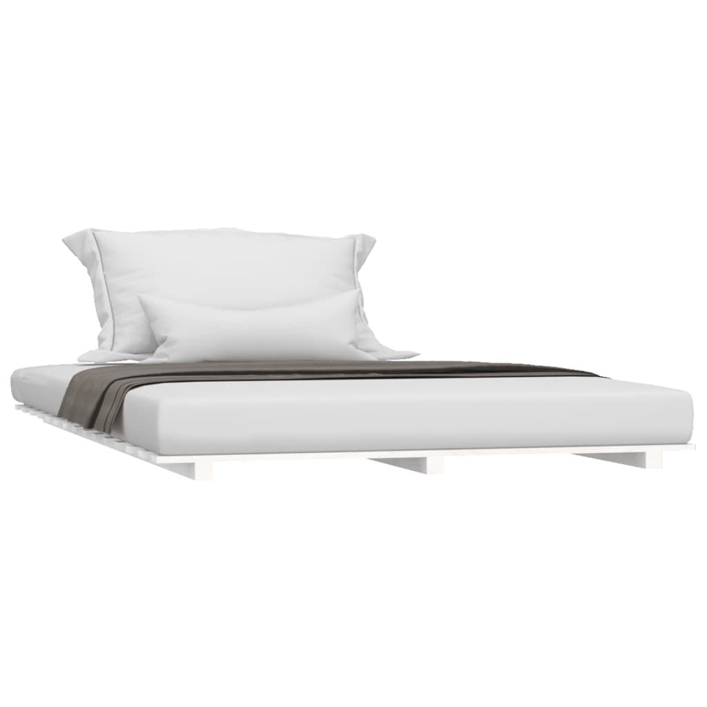 Bed Frame without Mattress White 140x190 cm Solid Wood Pine