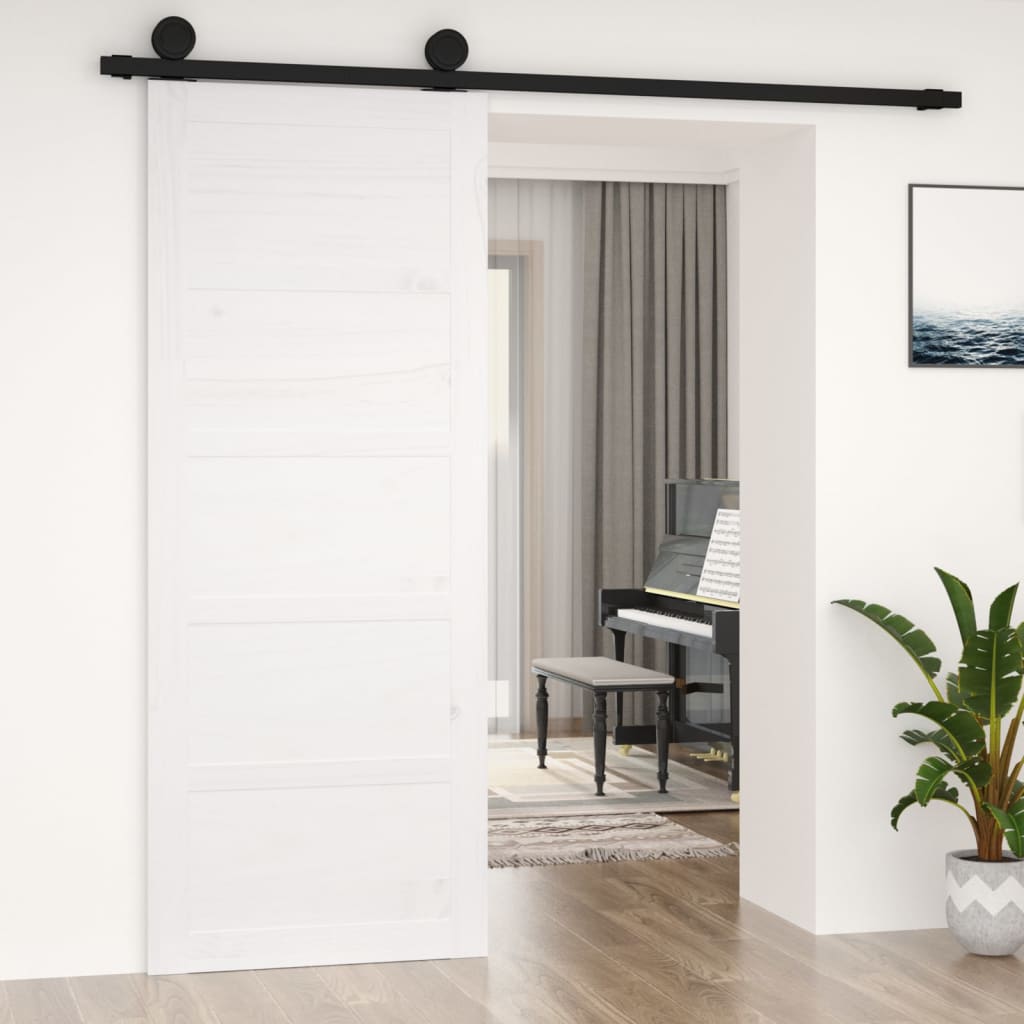 vidaXL Barn Door White 80x1.8x204.5 cm Solid Wood Pine