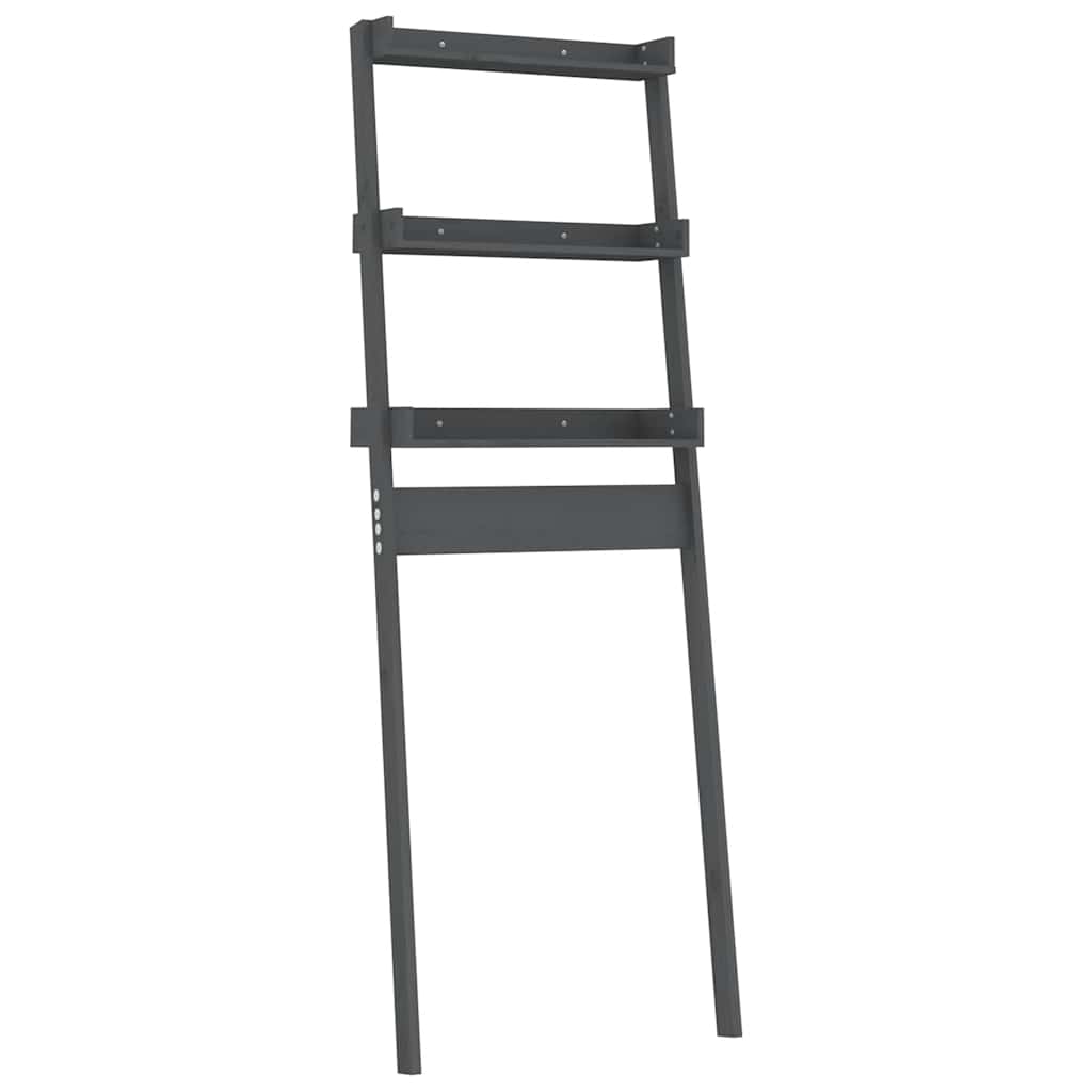 Toilet Rack Grey 63.5x32x179 cm Solid Wood Pine