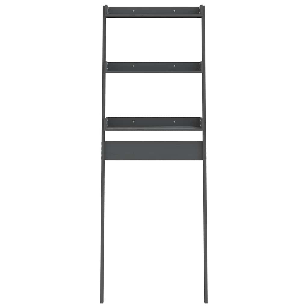 Toilet Rack Grey 63.5x32x179 cm Solid Wood Pine