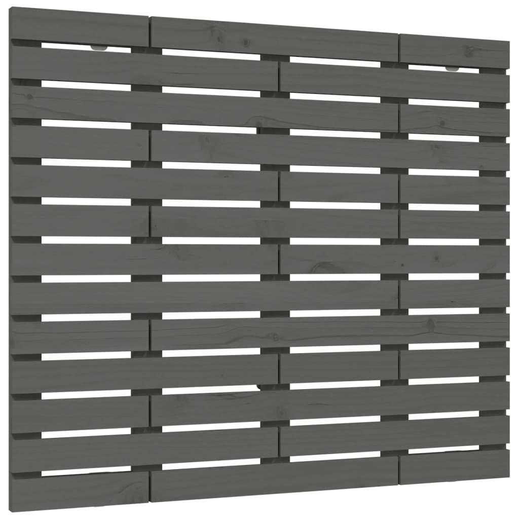 Wall Headboard Grey 106x3x91.5 cm Solid Wood Pine