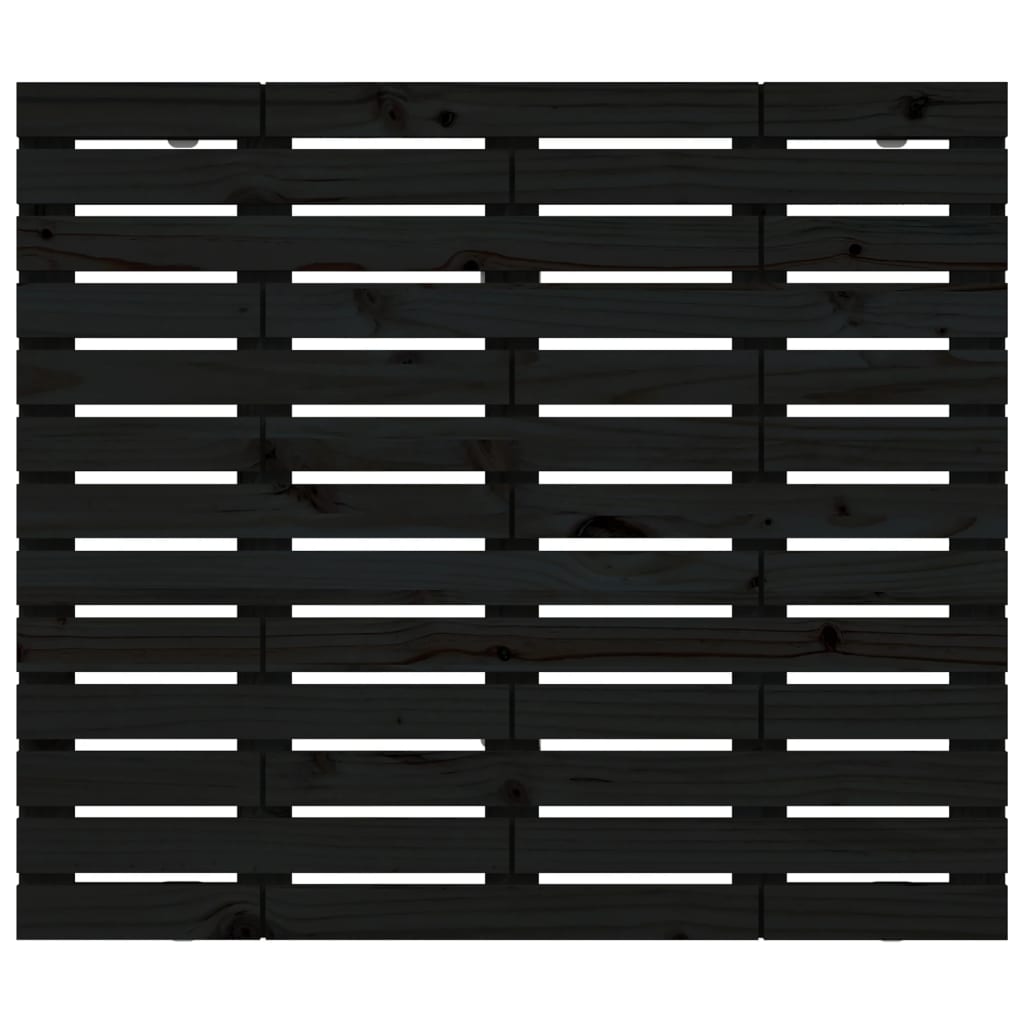 Wall Headboard Black 106x3x91.5 cm Solid Wood Pine