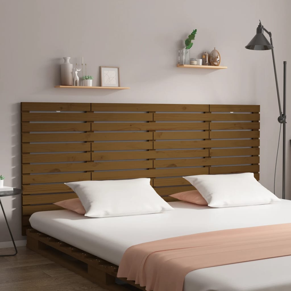 Wall Headboard Honey Brown 206x3x91.5 cm Solid Wood Pine