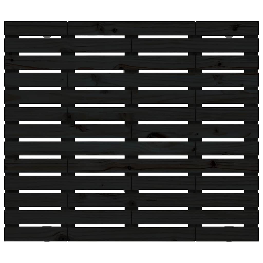 Wall Headboard Black 96x3x91.5 cm Solid Wood Pine