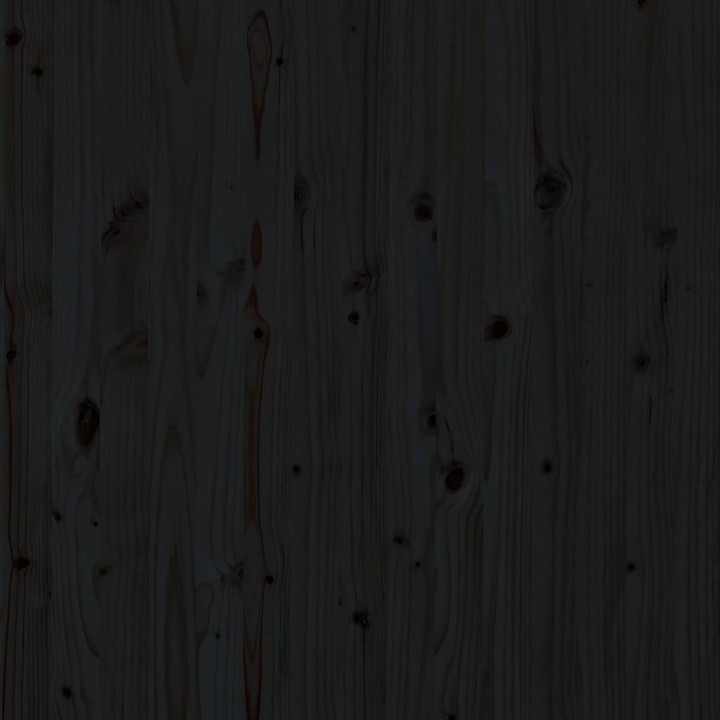 Wall Headboard Black 96x3x91.5 cm Solid Wood Pine
