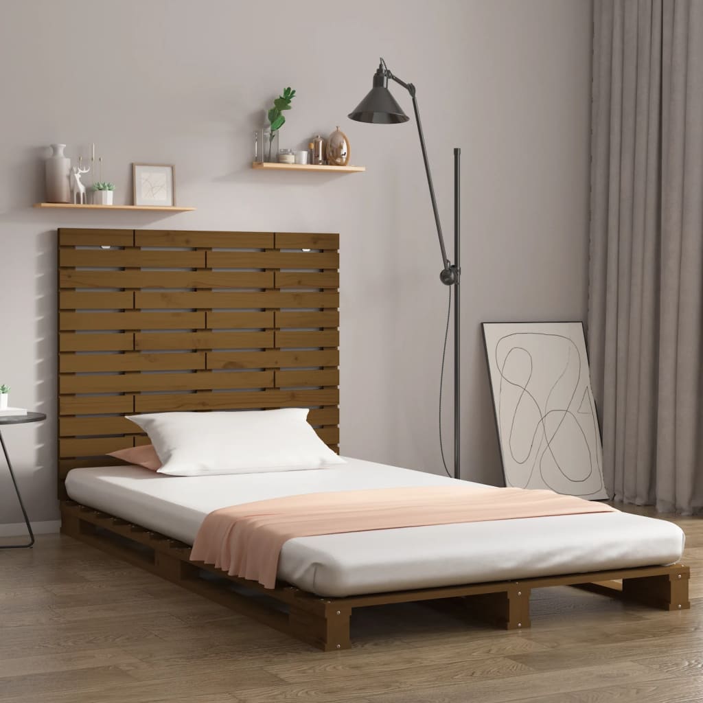 vidaXL Wall Headboard Honey Brown 126x3x91.5 cm Solid Wood Pine