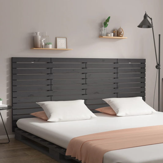 vidaXL Wall Headboard Grey 156x3x91.5 cm Solid Wood Pine