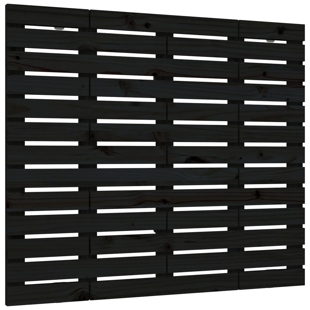 Wall Headboard Black 81x3x91.5 cm Solid Wood Pine