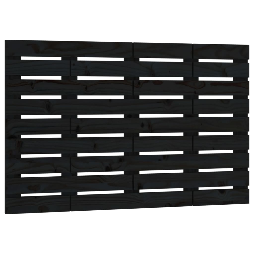 Wall Headboard Black 106x3x63 cm Solid Wood Pine