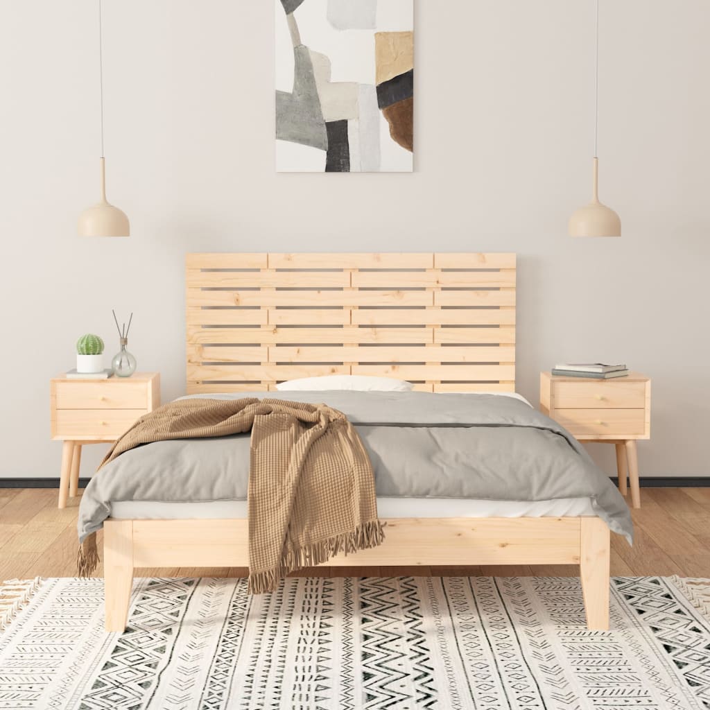 Wall Headboard 126x3x63 cm Solid Wood Pine