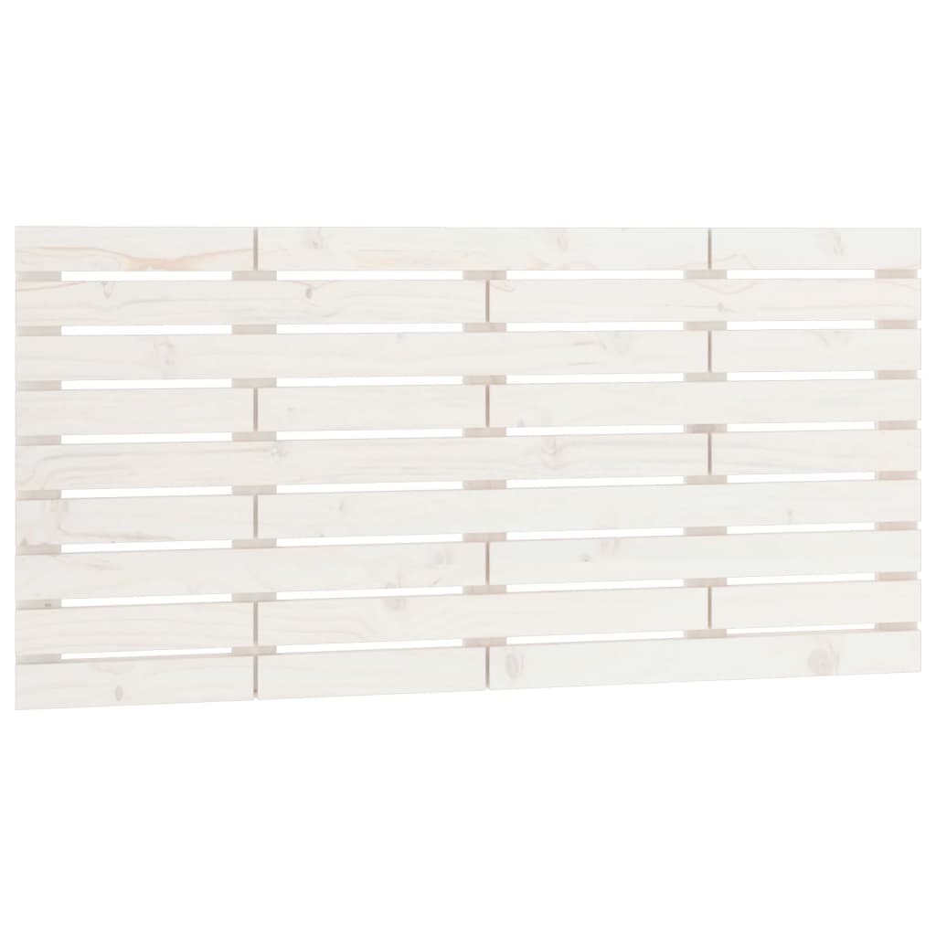 Wall Headboard White 126x3x63 cm Solid Wood Pine