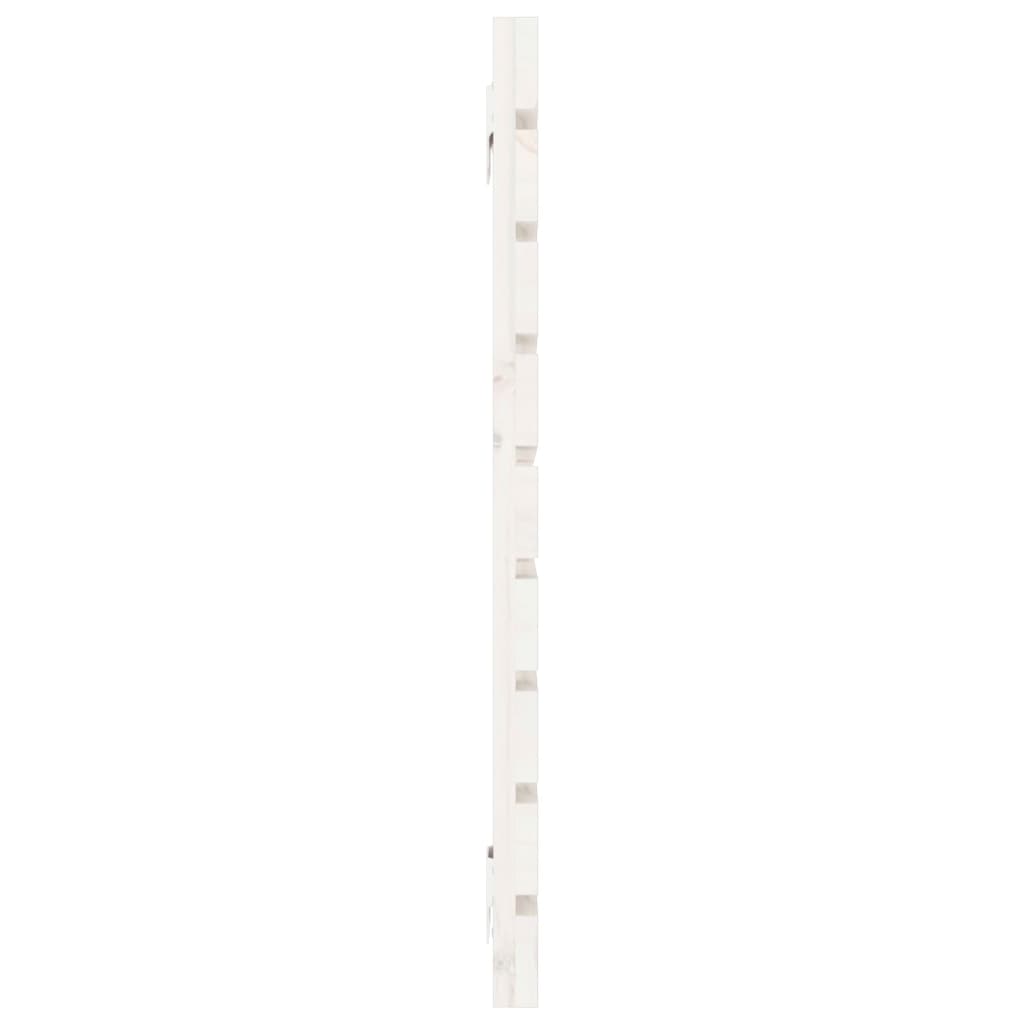 Wall Headboard White 126x3x63 cm Solid Wood Pine