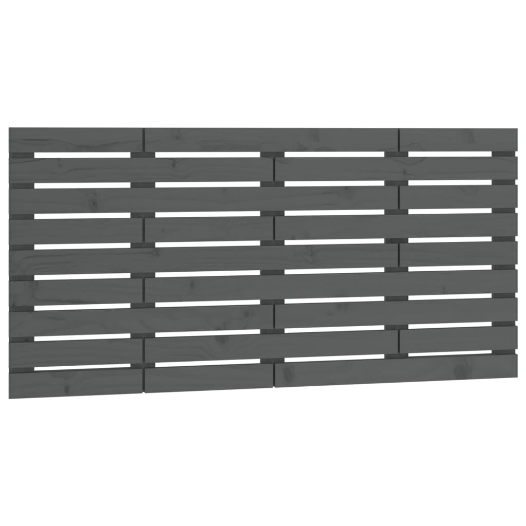 Wall Headboard Grey 126x3x63 cm Solid Wood Pine
