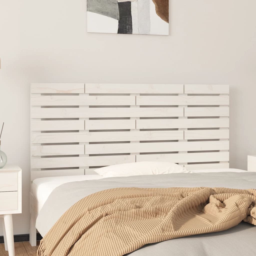 vidaXL Wall Headboard White 146x3x63 cm Solid Wood Pine