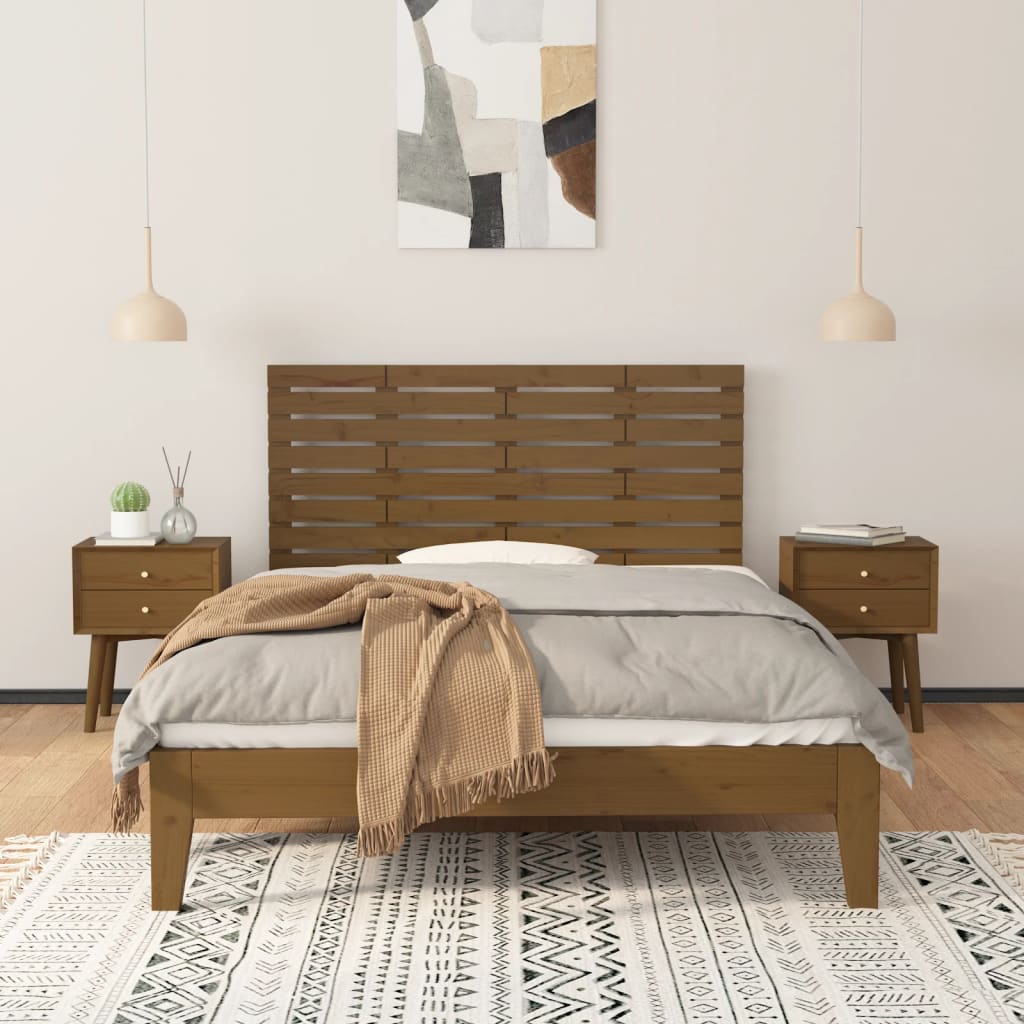 Wall Headboard Honey Brown 146x3x63 cm Solid Wood Pine