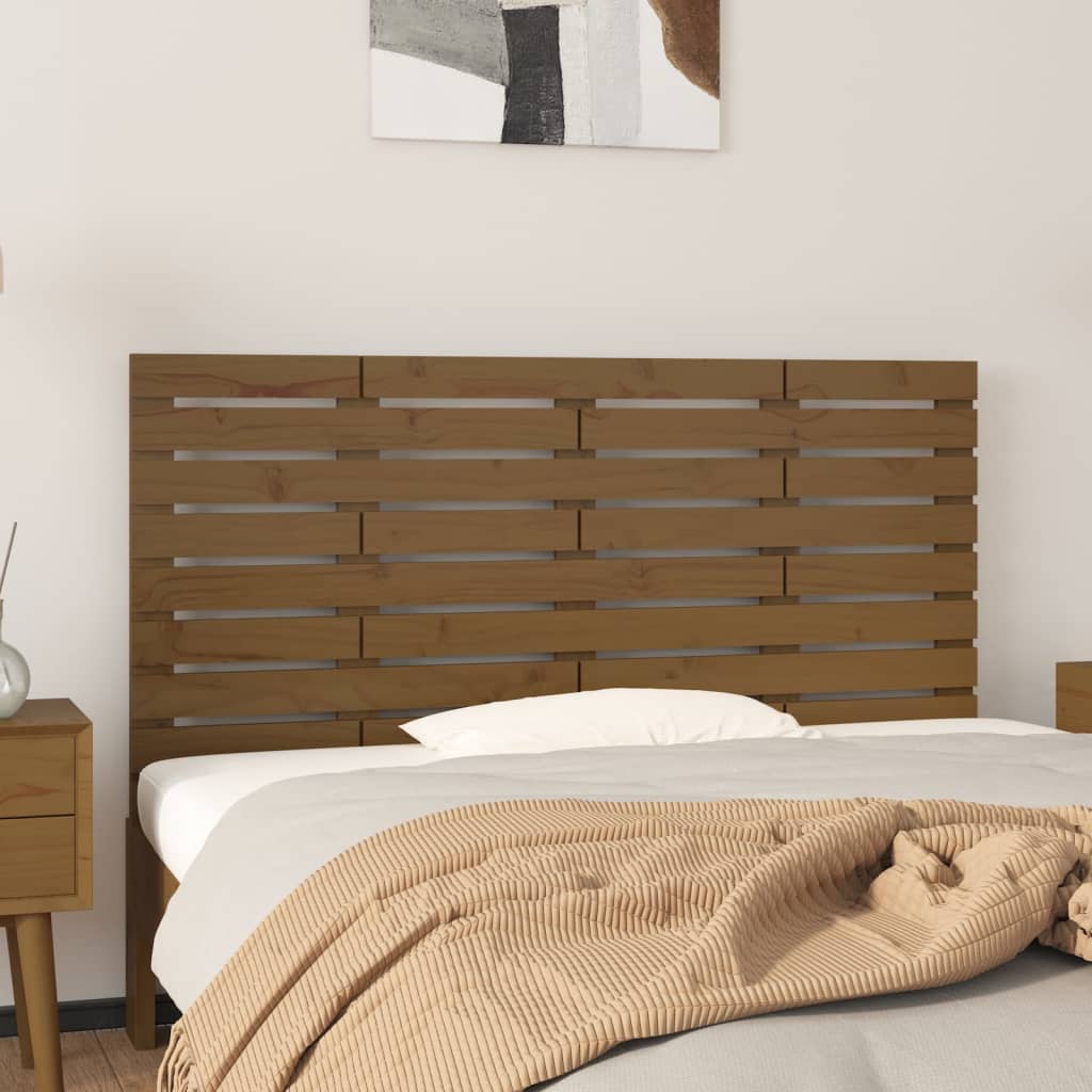 Wall Headboard Honey Brown 146x3x63 cm Solid Wood Pine