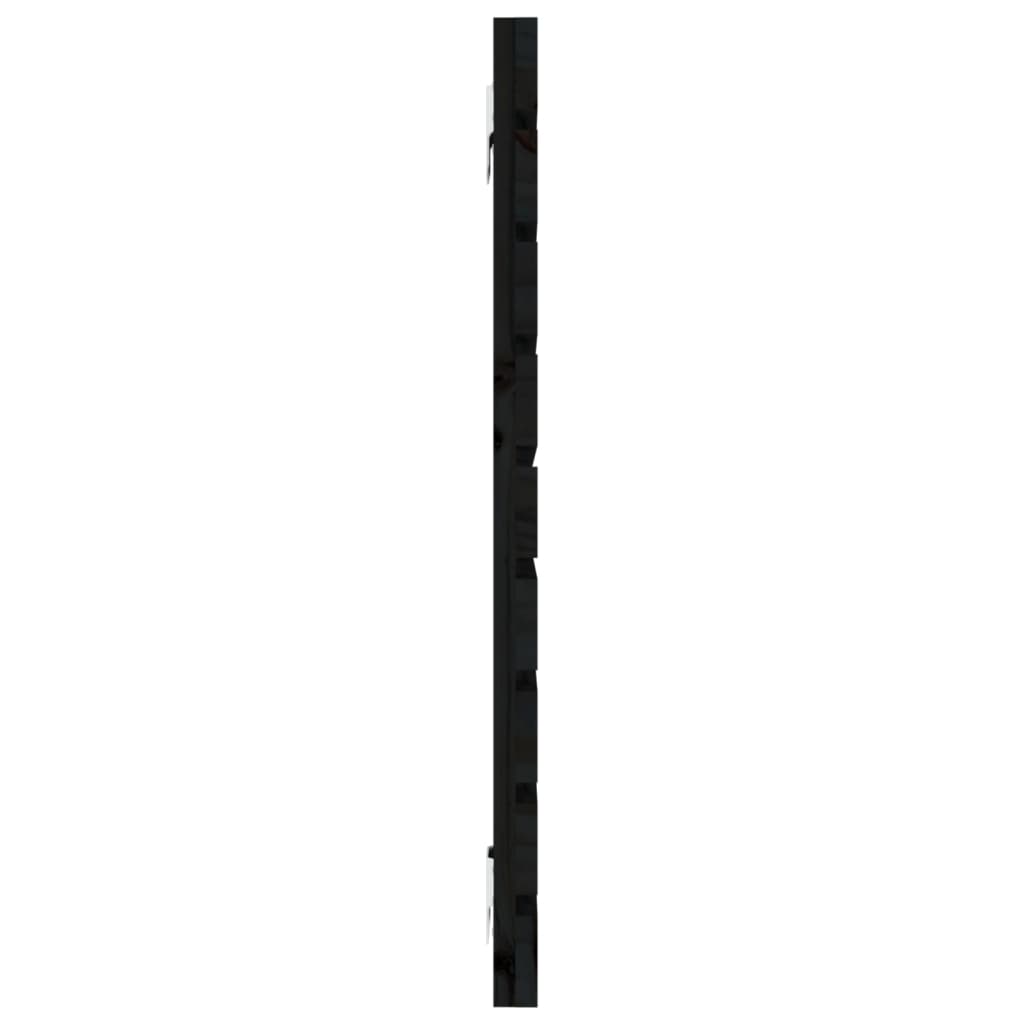 Wall Headboard Black 146x3x63 cm Solid Wood Pine