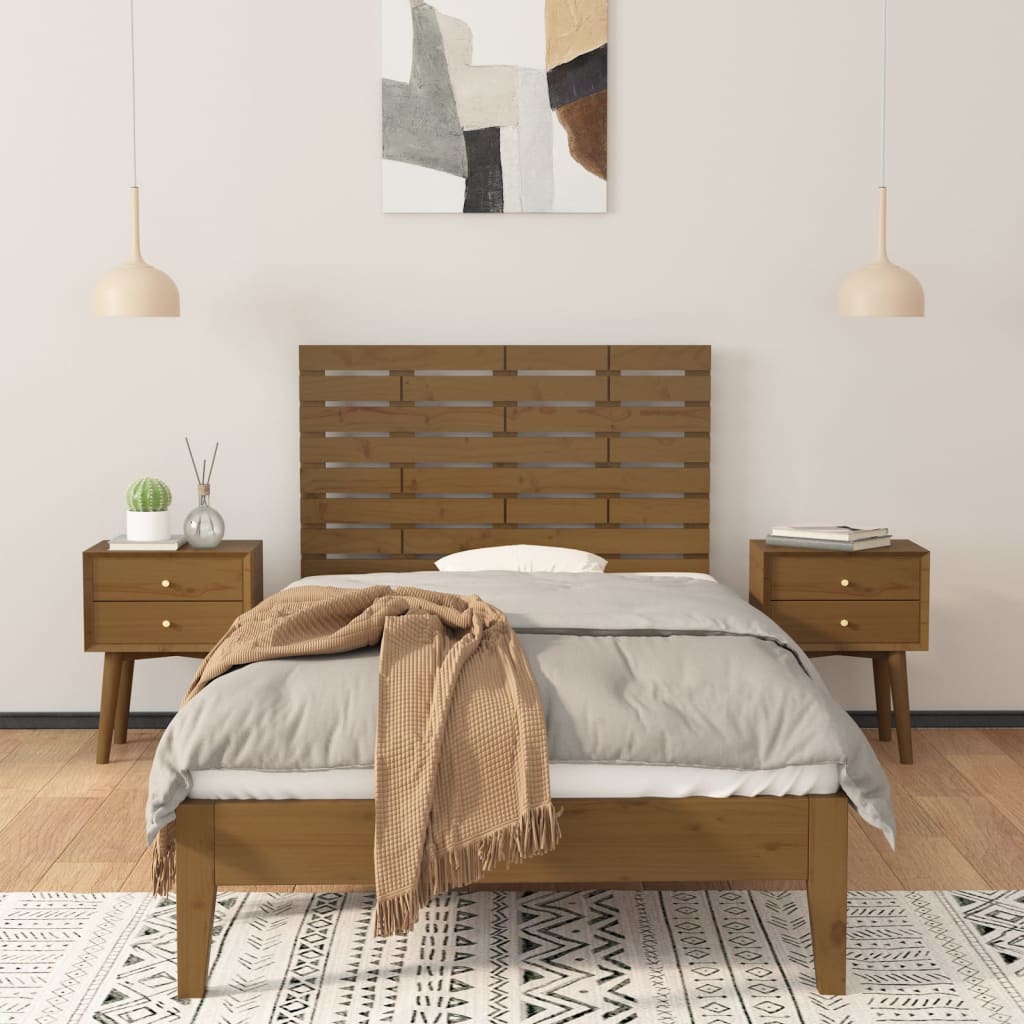 Wall Headboard Honey Brown 81x3x63 cm Solid Wood Pine