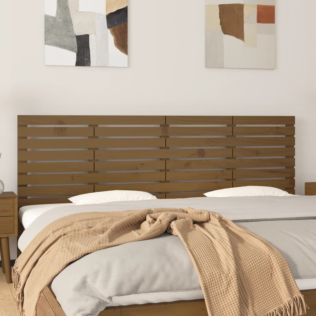 Wall Headboard Honey Brown 166x3x63 cm Solid Wood Pine