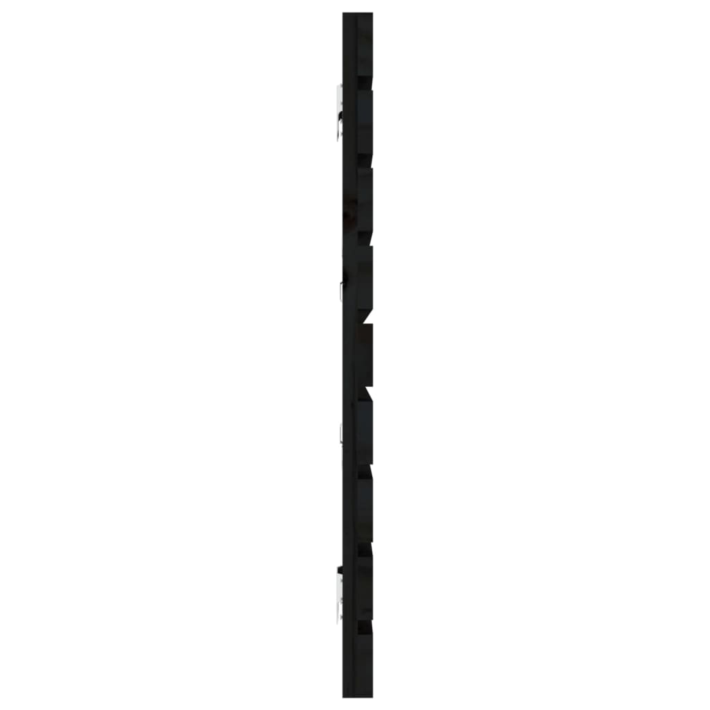 Wall Headboard Black 166x3x63 cm Solid Wood Pine
