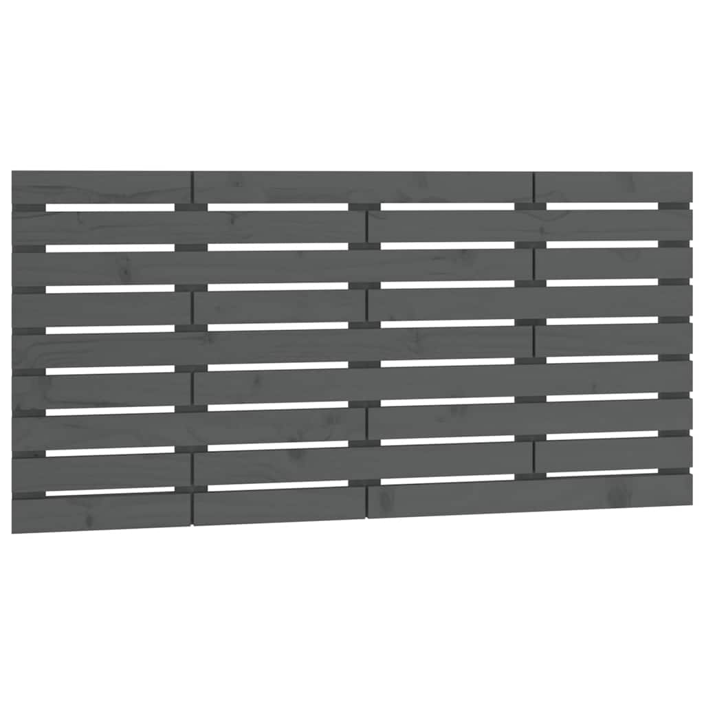 Wall Headboard Grey 141x3x63 cm Solid Wood Pine