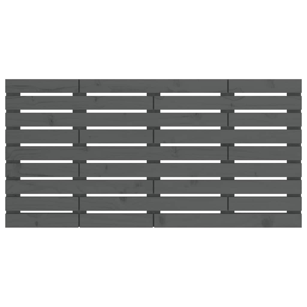 Wall Headboard Grey 141x3x63 cm Solid Wood Pine