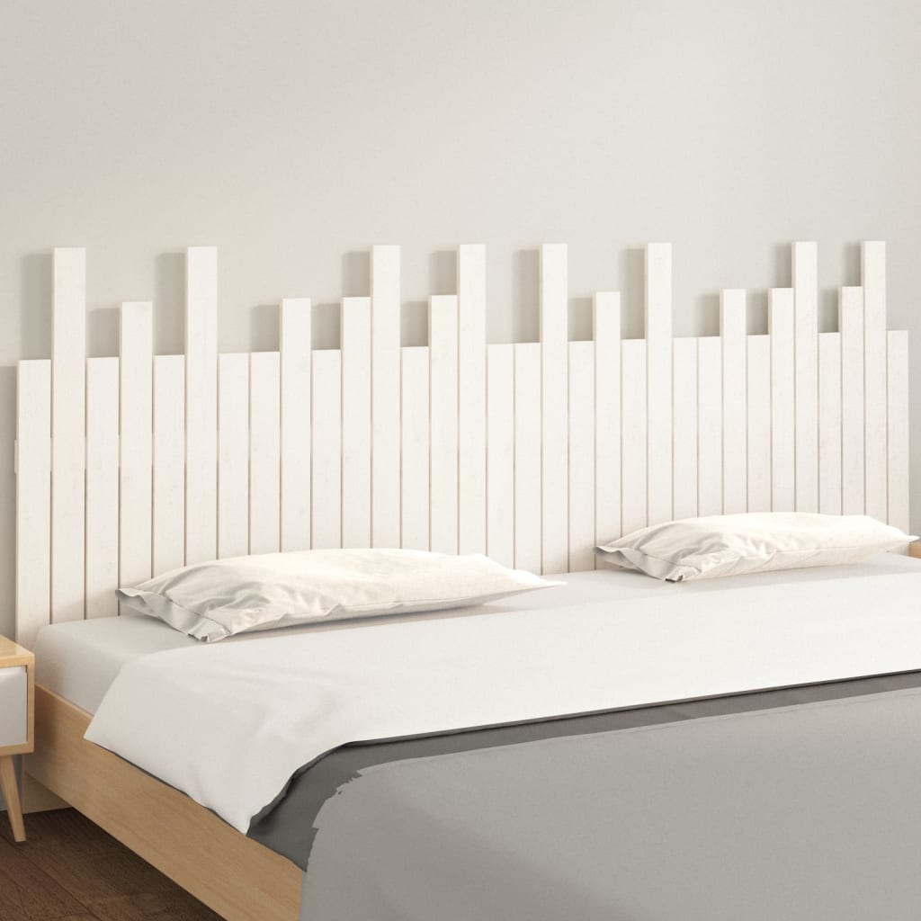 vidaXL Wall Headboard White 204x3x80 cm Solid Wood Pine