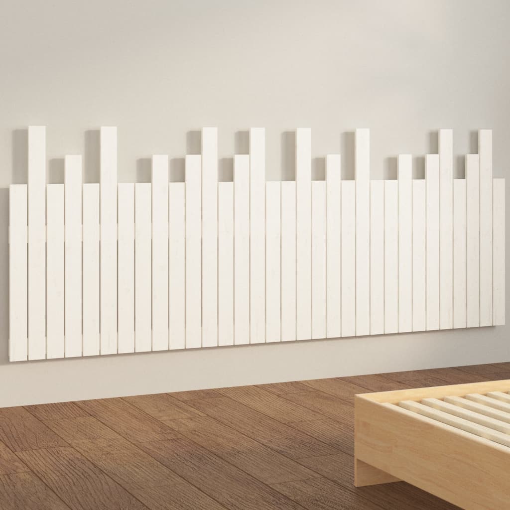 vidaXL Wall Headboard White 204x3x80 cm Solid Wood Pine