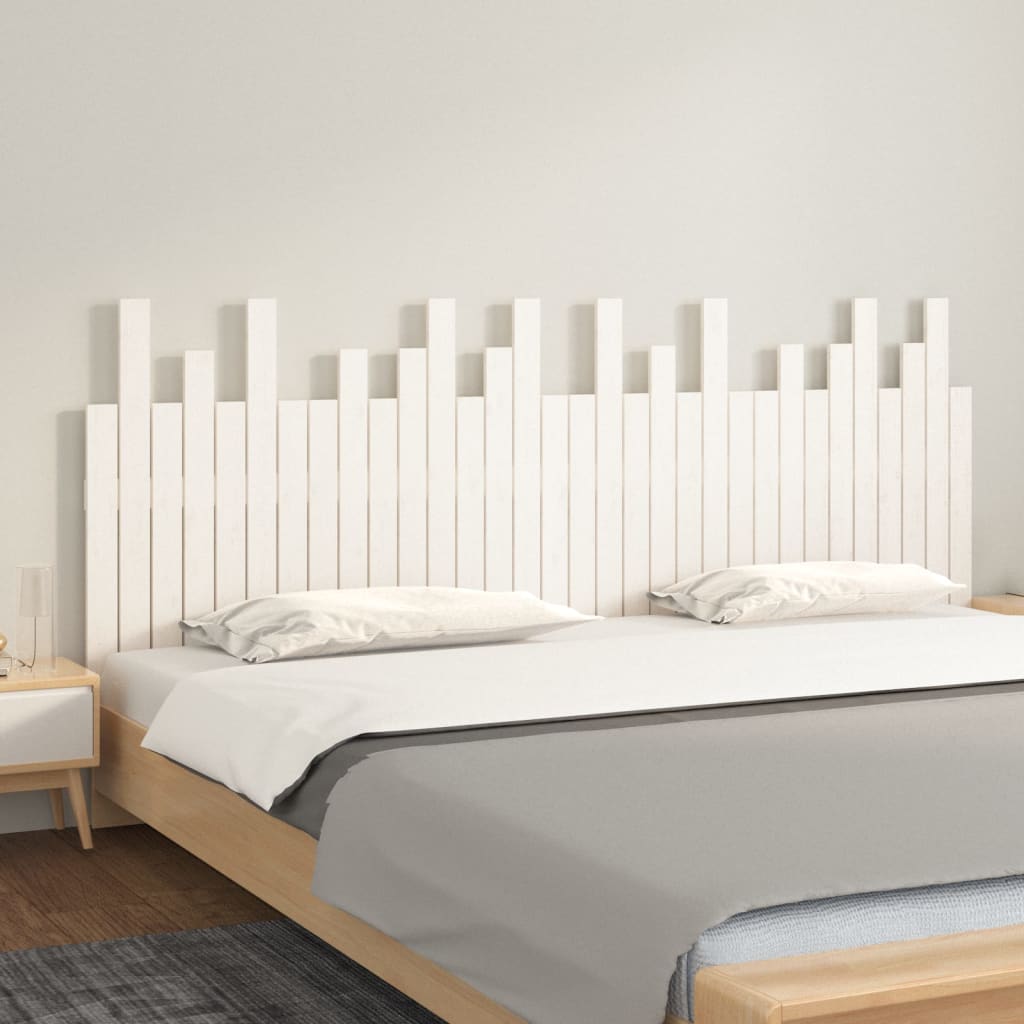 vidaXL Wall Headboard White 204x3x80 cm Solid Wood Pine