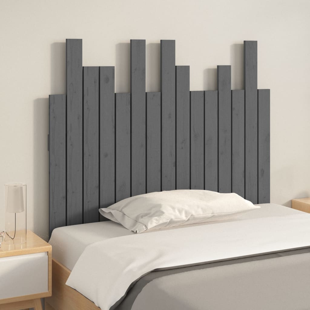 vidaXL Wall Headboard Grey 95.5x3x80 cm Solid Wood Pine