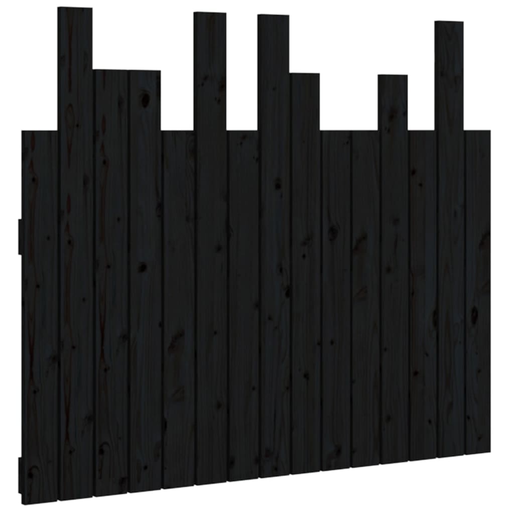 vidaXL Wall Headboard Black 95.5x3x80 cm Solid Wood Pine