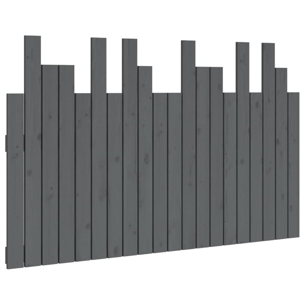 vidaXL Wall Headboard Grey 127.5x3x80 cm Solid Wood Pine