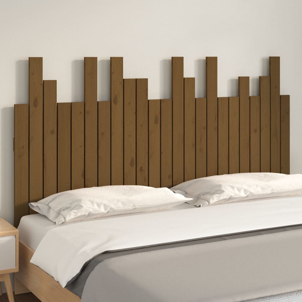 Wall Headboard Honey Brown 146.5x3x80 cm Solid Wood Pine