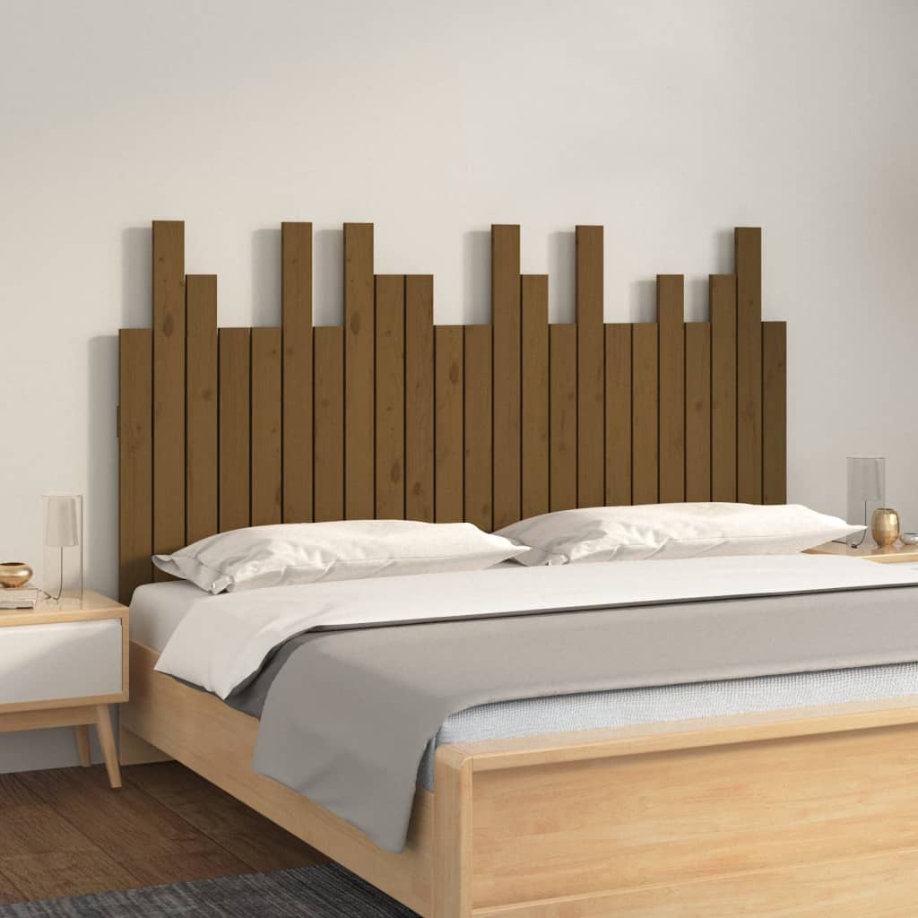 Wall Headboard Honey Brown 146.5x3x80 cm Solid Wood Pine