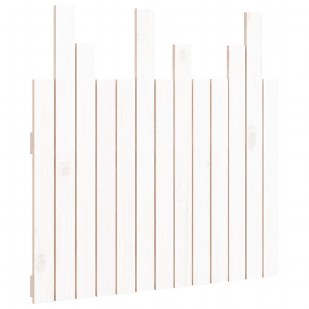 Wall Headboard White 82.5x3x80 cm Solid Wood Pine