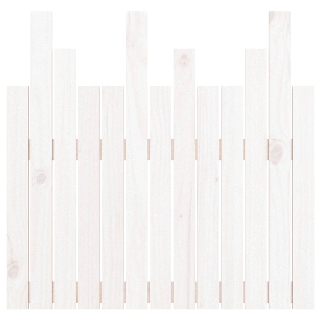 Wall Headboard White 82.5x3x80 cm Solid Wood Pine