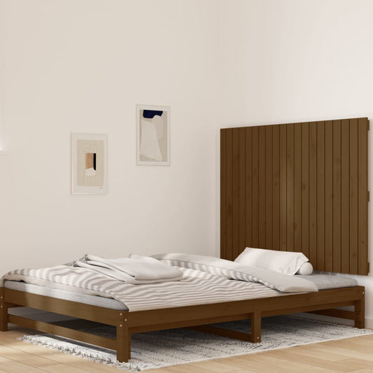 vidaXL Wall Headboard Honey Brown 127.5x3x90 cm Solid Wood Pine