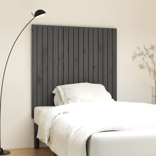 vidaXL Wall Headboard Grey 108x3x110 cm Solid Wood Pine