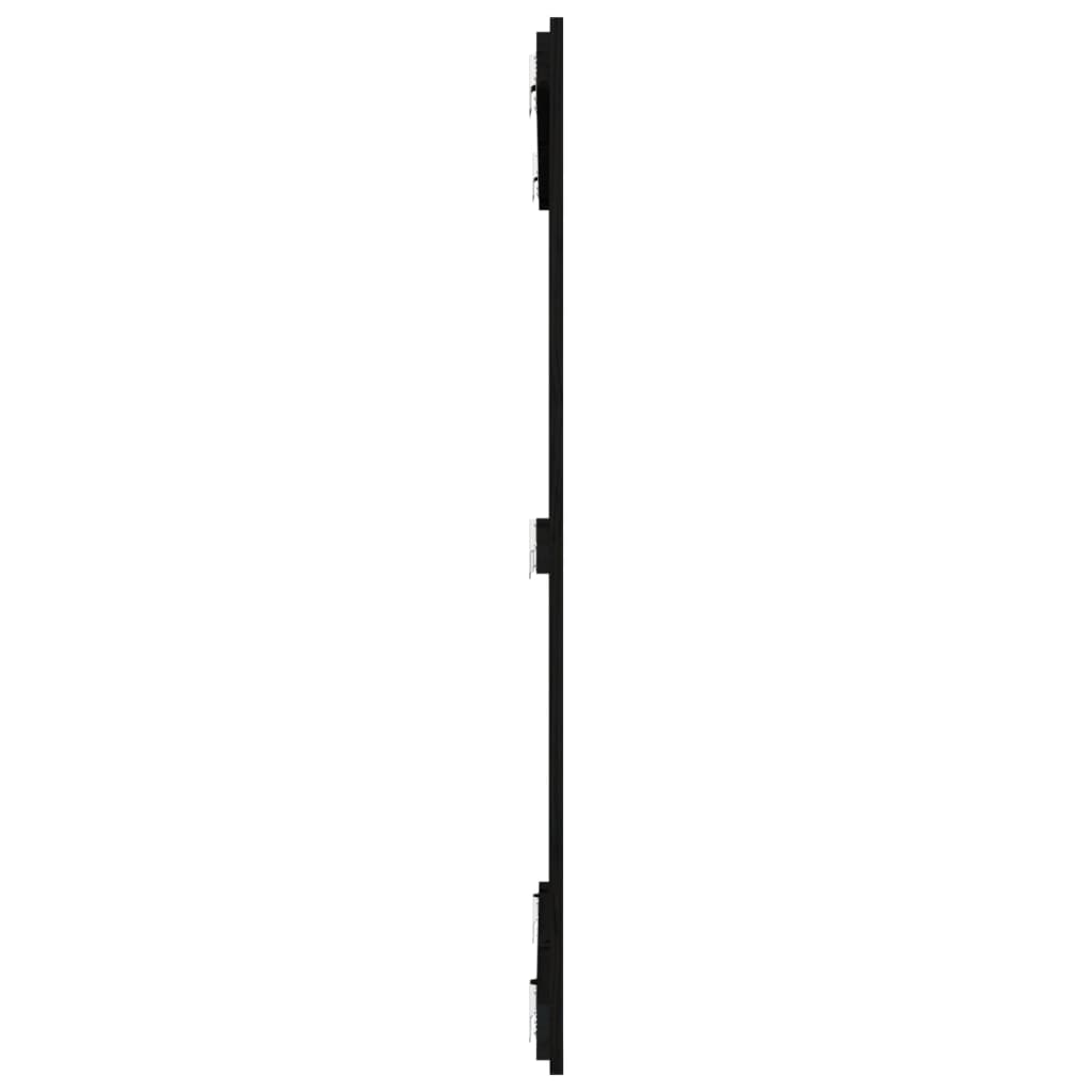 Wall Headboard Black 108x3x110 cm Solid Wood Pine