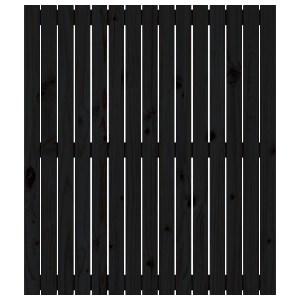 Wall Headboard Black 95.5x3x110 cm Solid Wood Pine